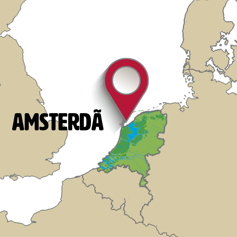 Mapa do roteiro Minipacote Amsterdã